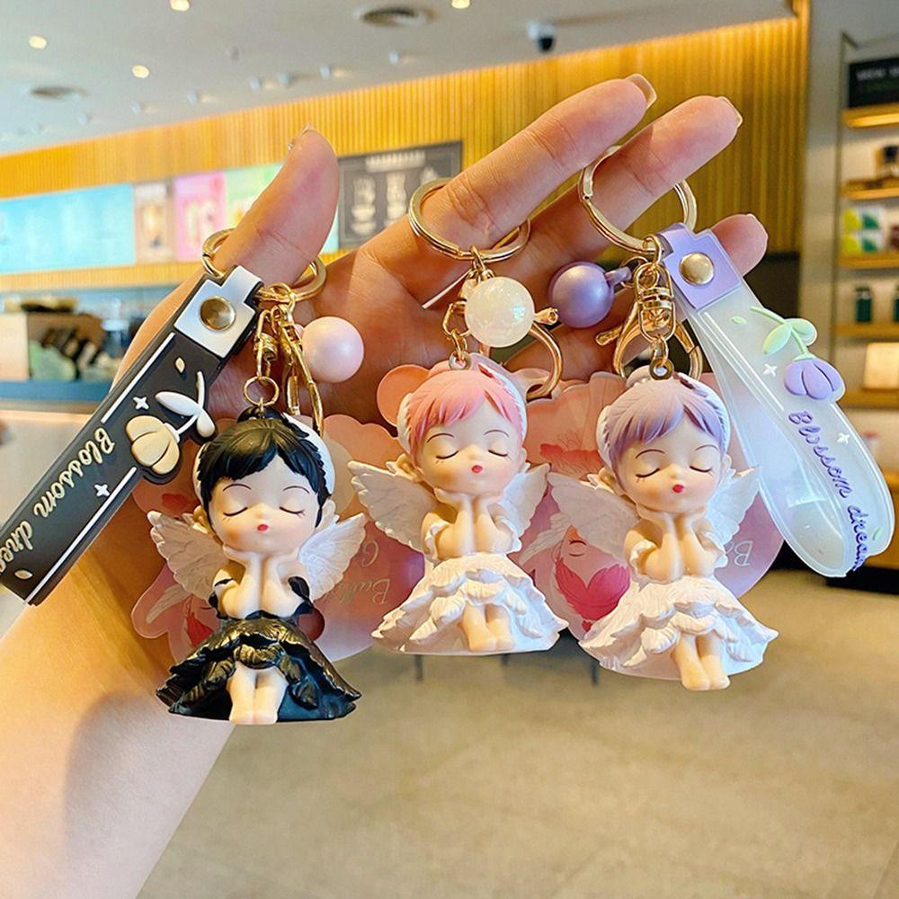 Lanfy Malaikat Gantungan Kunci Kreatif Indah Kunci Cincin Perempuan Gantungan Kunci Mobil Kunci Gesper Kartun Gantungan Kunci Lanyard