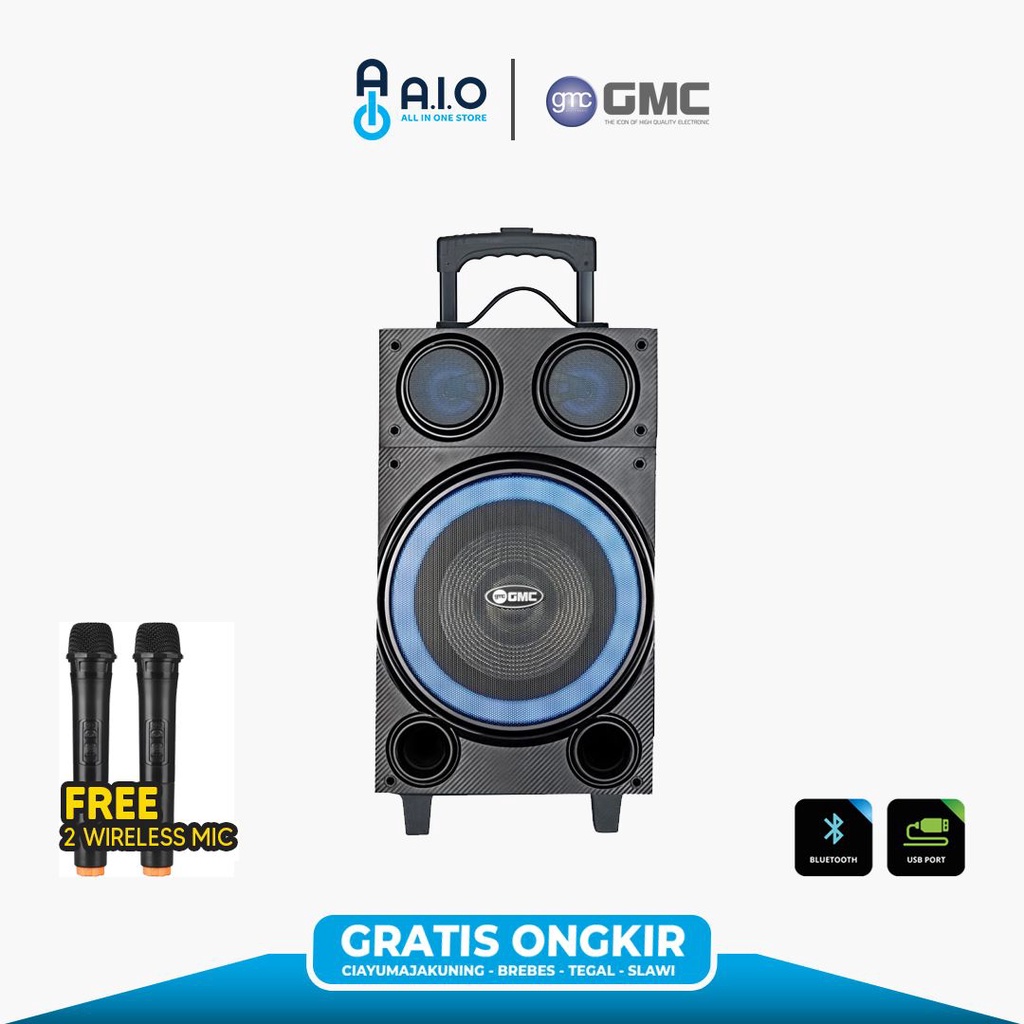 GMC SPEAKER 897L MULTIMEDIA BLUETOOTH + 2 MIC WIRELESS | TERMURAH