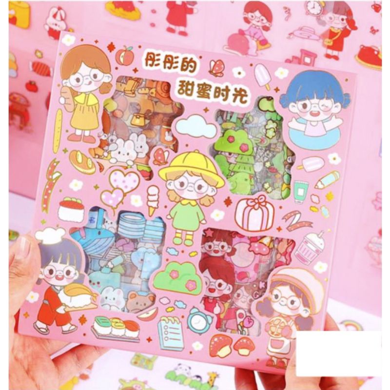 

Sticker botol minum 2D plastik anti air/ Buku Diary Stiker Motif