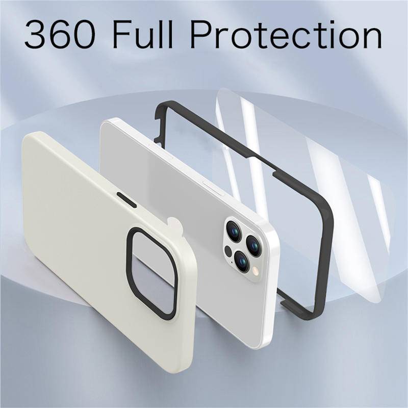 3 in 1 Soft Case Silikon Shockproof Full Body 360 Warna Permen Untuk iPhone 14 13 12 11 Pro Max Plus