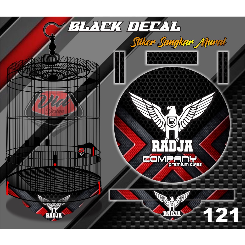 Decal Stiker Sangkar Murai Tebok Kandang Bulat Radja Company No 1 2 3 4