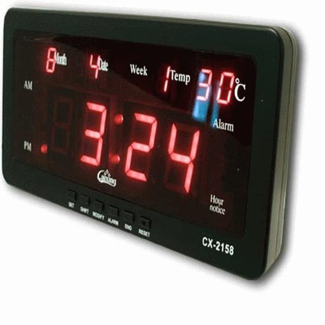Sedia--Jam Digital Meja dan Dinding CX-2158 Listrik Merah - Biru - Hijau - COMBI CAIXING