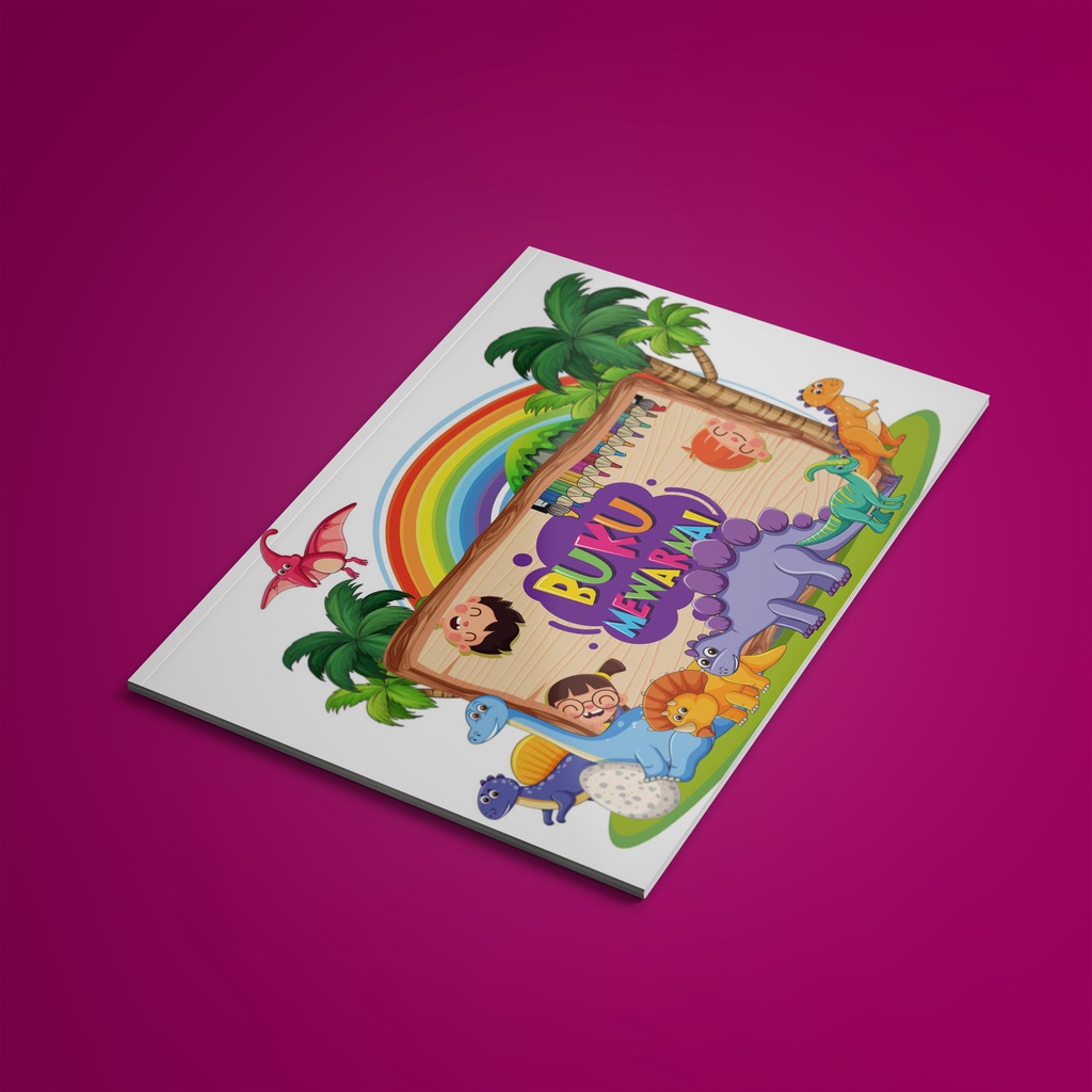 Buku Mewarnai DINOSAURUS Buku Gambar Anak TK PAUD
