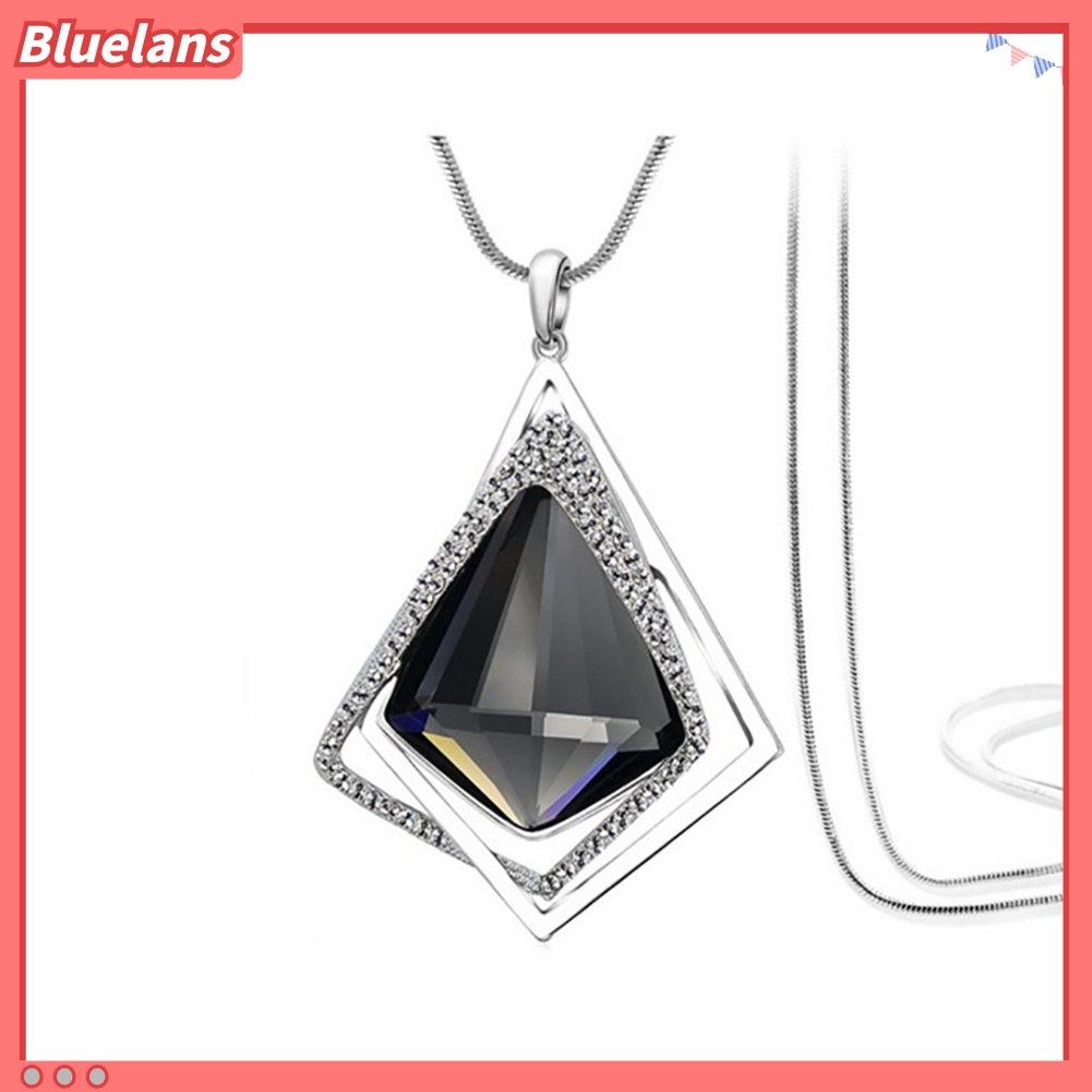 Bluelans Women Fashion Diamond Pendant Long Sweater Chain Necklace Party Jewelry Gift