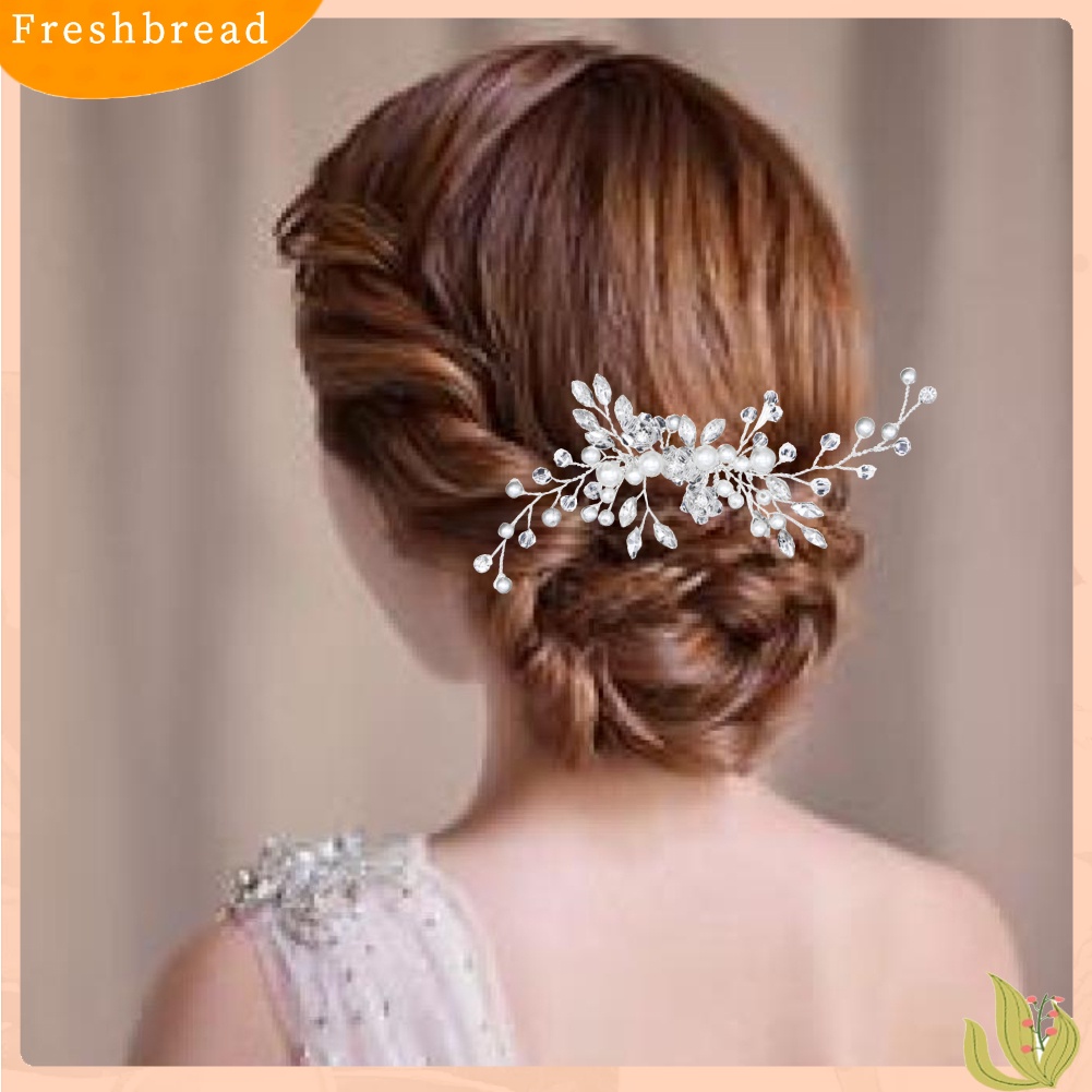 (Fresh) Sirkam Hiasan Rambut Bridal Aksen Mutiara / Berlian Imitasi Untuk Wanita