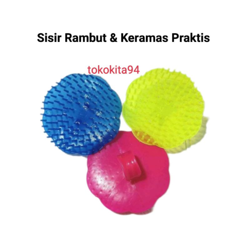 Sisir Keramas Praktis Bulat 1Pcs - Sisir Bulat Satuan - Sisir Pijat Kepala