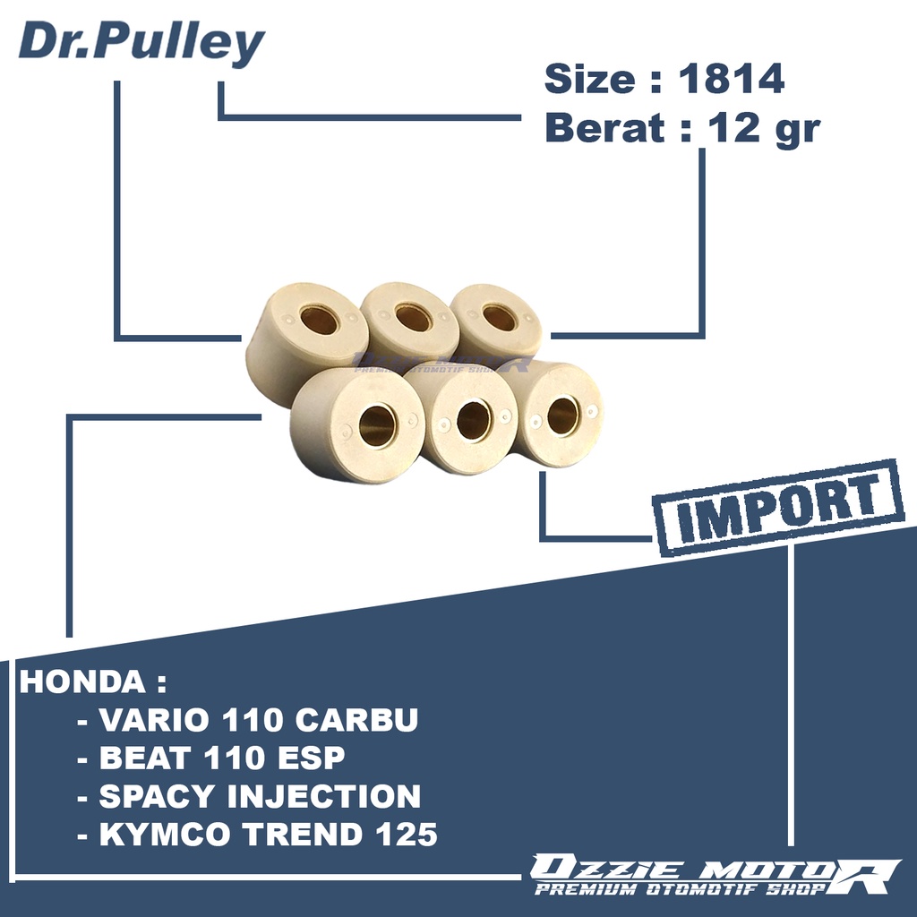 DR PULLEY 1814 ROLLER BEAT FI VARIO FI SPACY FI KYMCO 7gr s/d 15gr