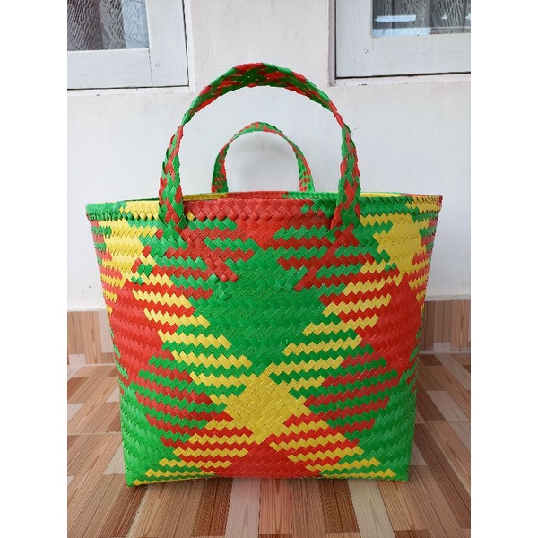 BAKUL PLASTIK SUPER JUMBO TALI STRAPPING / TAS ANYAMAN PLASTIK / TAS PASAR / KANTONG BELANJA / KERAN