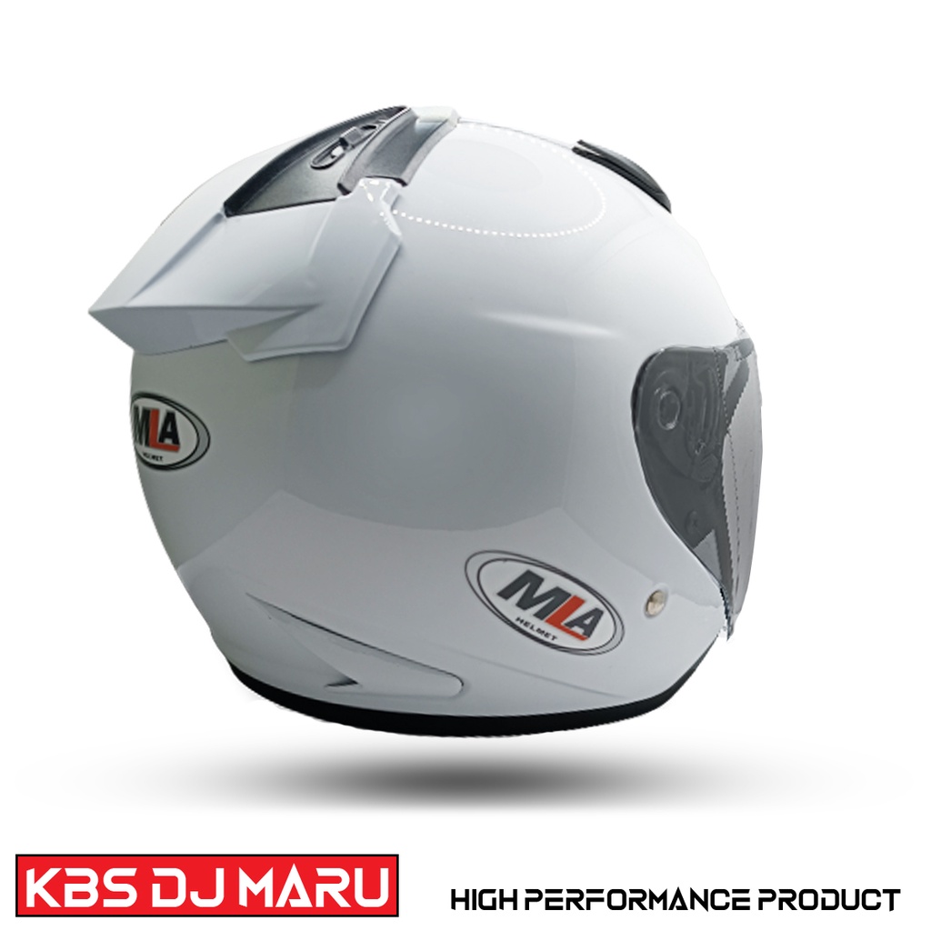 Helm Half Face Dewasa MLA DJ MARU Whity White Solid Polos Kaca Single Visor Free Packing DUS