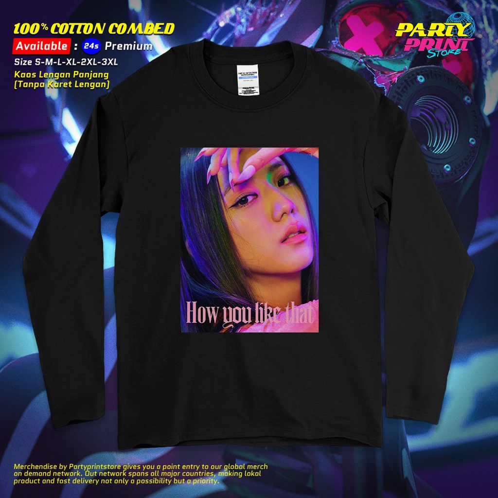 Partyprintstore Kaos Lengan Panjang Pria Band Musik Blackpink Bts Kpop HYLT Jisoo I