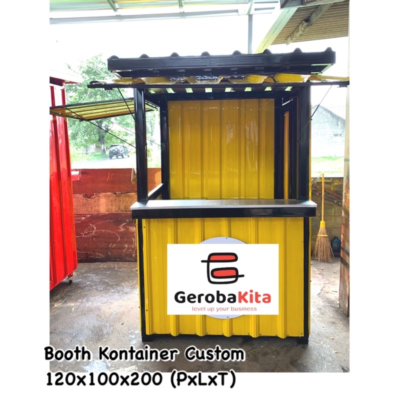 booth kontainer minimalis murah / booth minimalis dengan lantai / booth kontainer minimalis dengan l