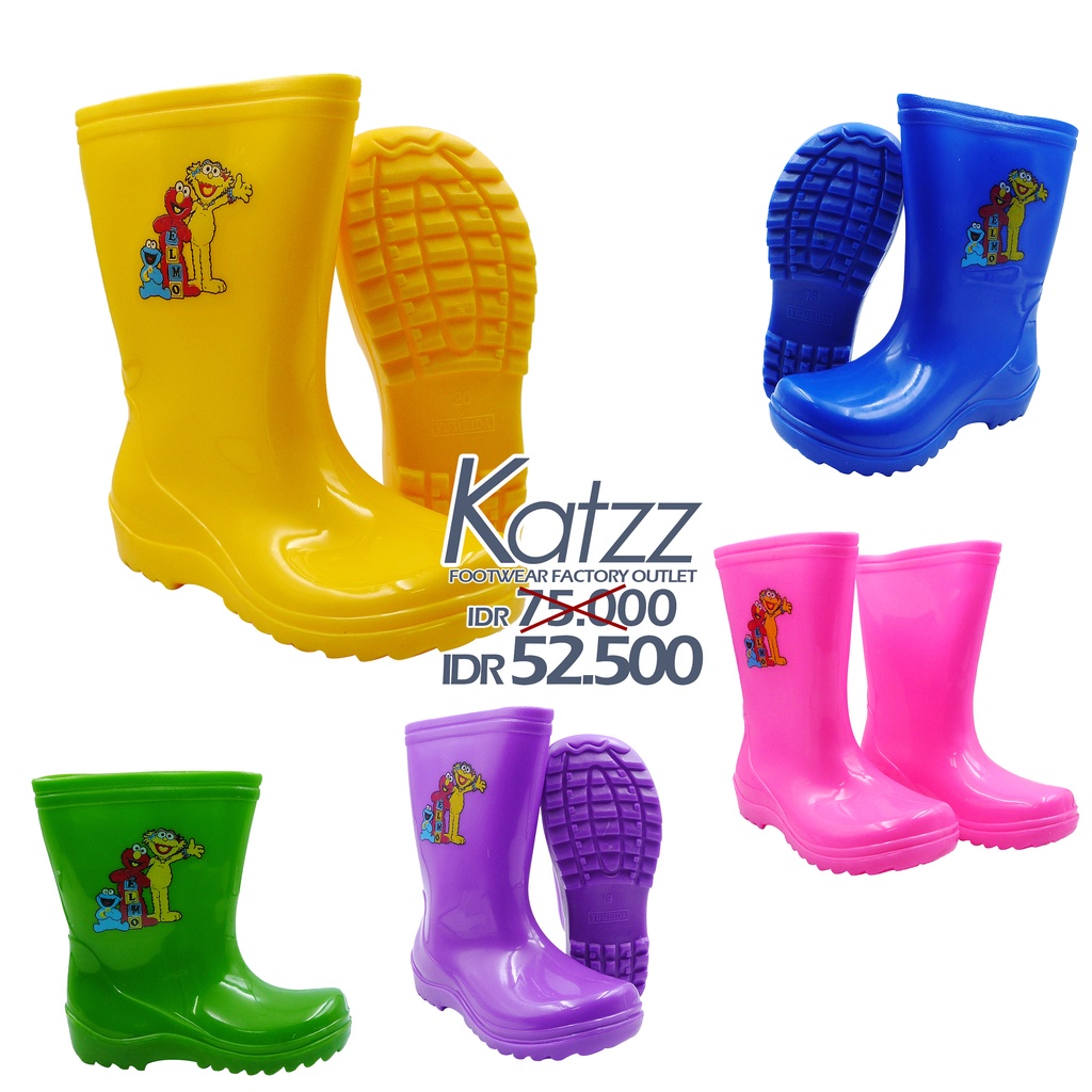 Katzz - Sepatu Boots Karet Anak Unisex Uk 16-20 / Anti Air / Anti Licin / Sepatu Boots Terbaru / Sep