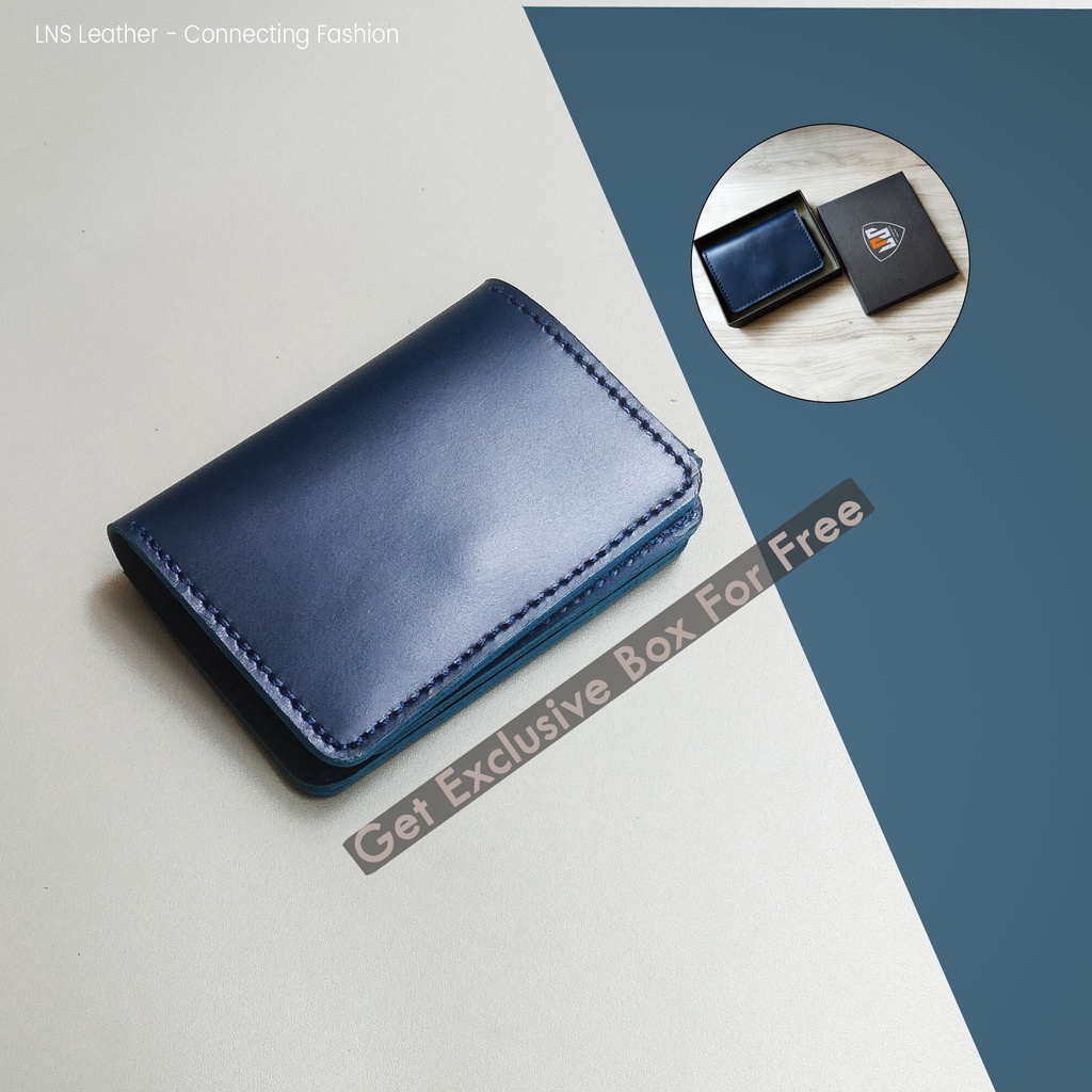 Dompet Kartu Atm Kulit Asli Card Holder Pria Wanita Lipat 3  - WSCH016