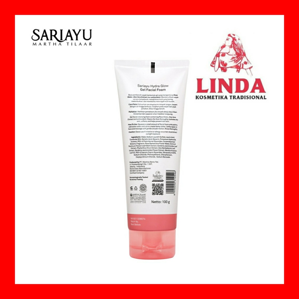 SARIAYU HYDRA GLOW GEL FACIAL FOAM 100G