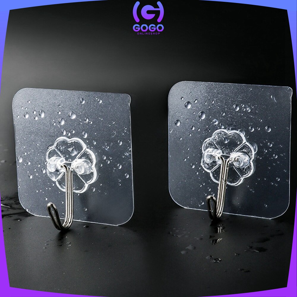 GOGO-C124 Gantungan Tempel Hook Magic Sticky Plug Hook Gantungan Dinding Kamar Mandi Gantungan Baju