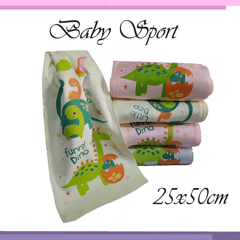 JH Handuk Bayi Microfiber Motif Aplikasi Sport Tebal 35x75 cm Paling Murah