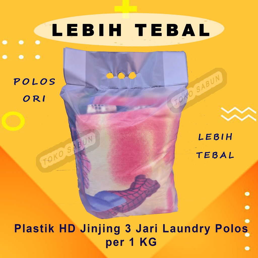 Plastik Jinjing 3 Jari Laundry Polos 1 KG