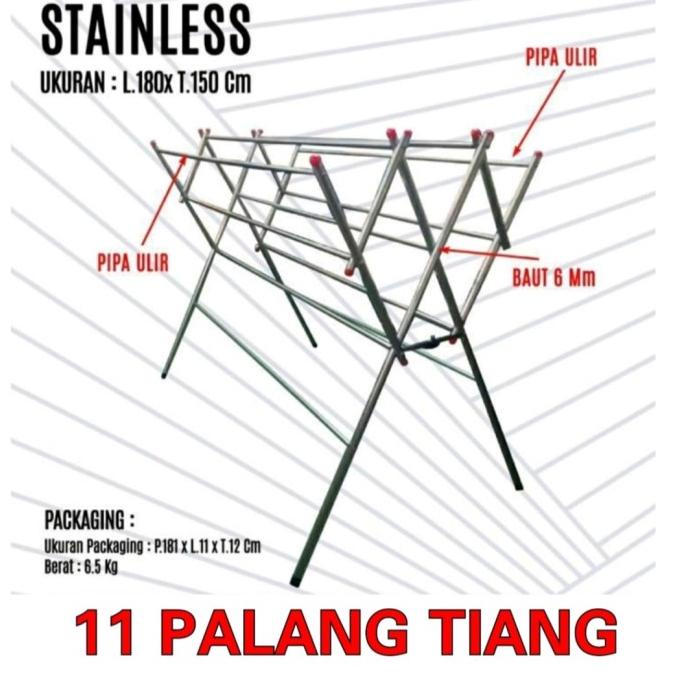 Jemuran Baju Stainless Steel 180cm jemuran pakaian besi stainless