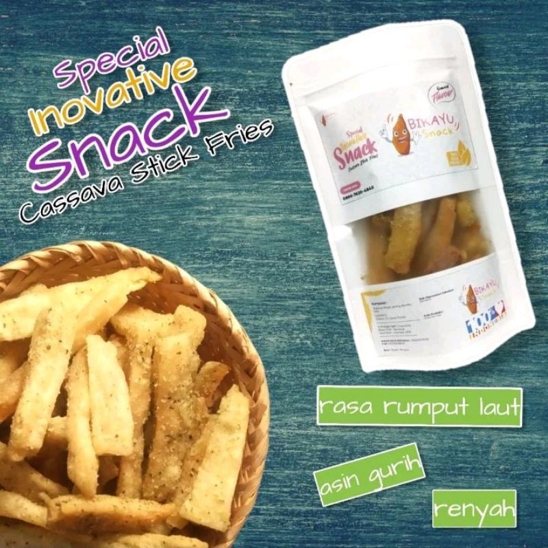 

Keripik Kripik Singkong Rasa Rumput Laut Snack Cemilan Makanan Ringan Stik Stick Kekinian Bandung 250g