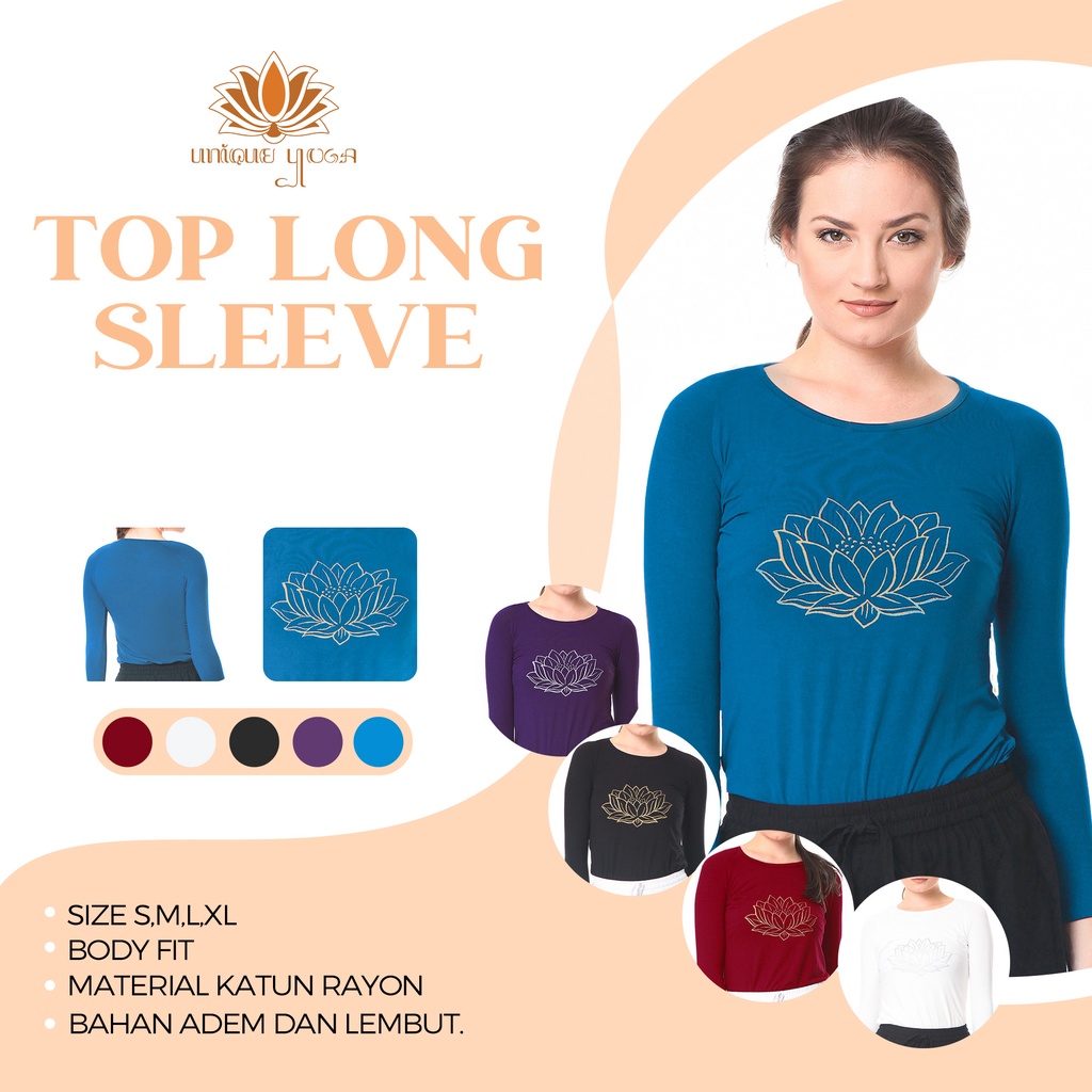 Baju kaos Lengan Panjang Wanita / Top Long Slevee / Baju Olahraga Wanita Muslim / Baju Yoga Lengan P