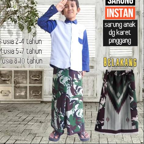 SARUNG INSTAN ANAK MOTIF LORENG TNI / SARUNG ANAK DG KARET PINGGANMG / SARUNG BATIK MURAH ▪ AFG.18Oc