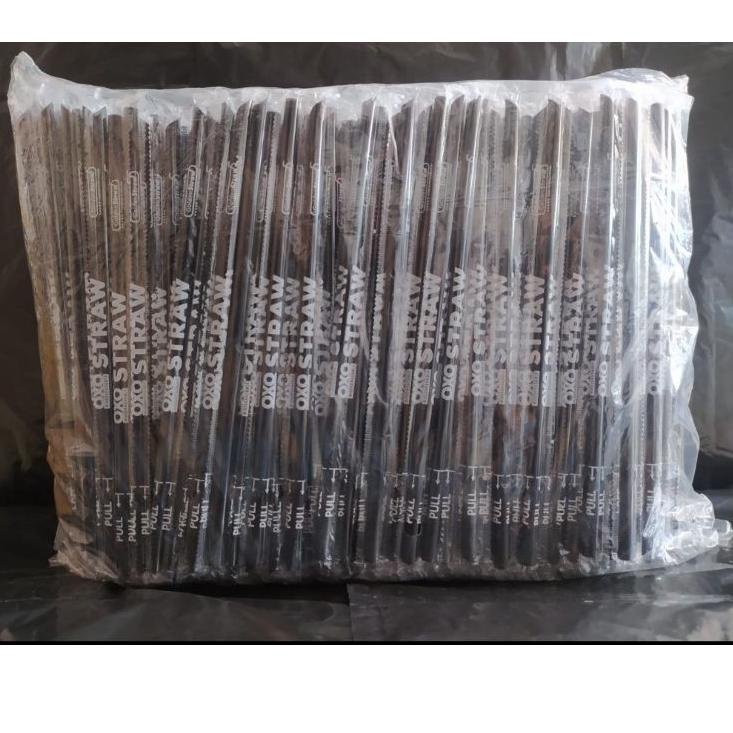 Viral Sedotan Boba OXO Golden Straw Steril isi 250 Hitam Plastik ukuran 1221 12mm Golden Straw Kemas