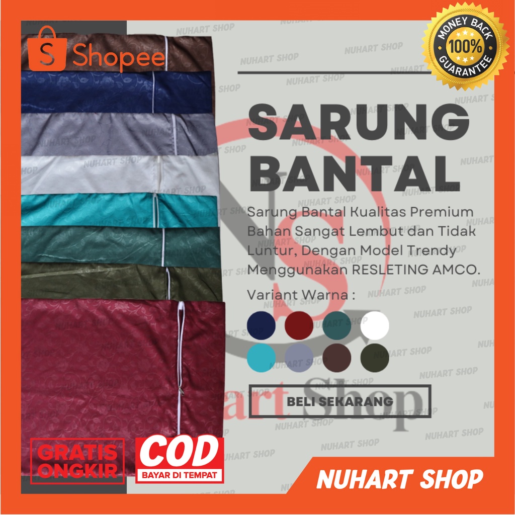 Sarung Bantal Polos Sarung Bantal Tidur Polos Sarung Bantal Resleting Bantal Tidur Murah 40 x 60