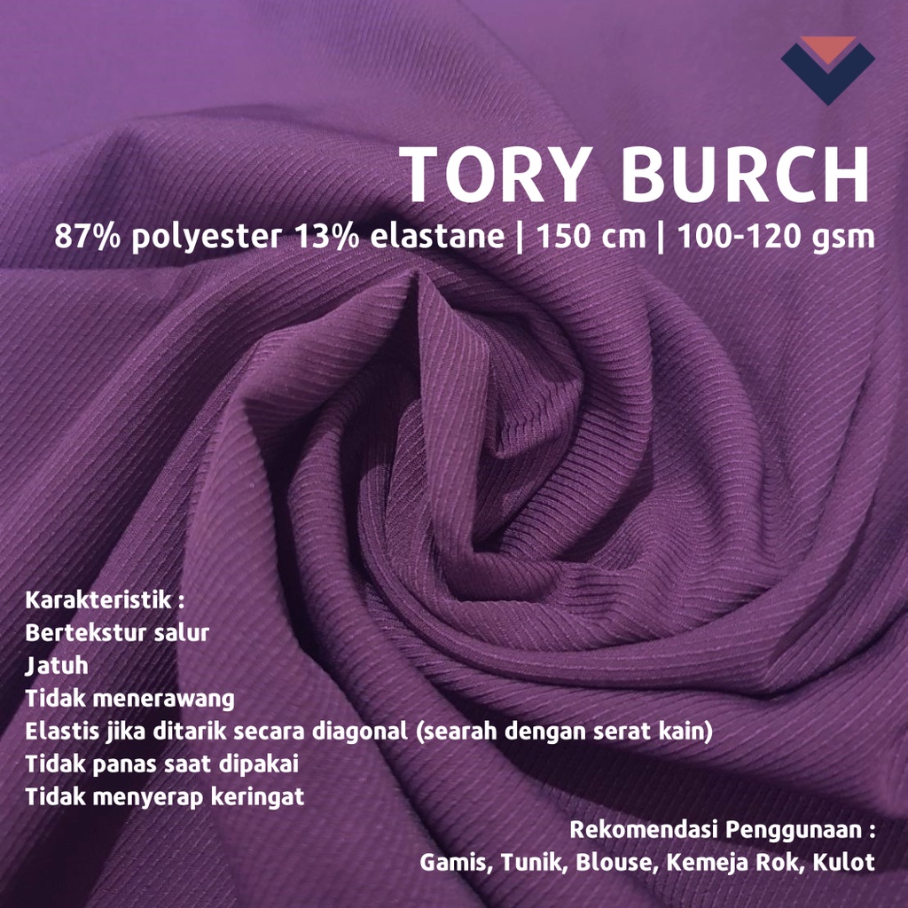 [PER 0,5 M] Kain Bahan Tory Burch Lebar 150 cm Toury Burch Tori Burch Toryburch Twill Timbul Emboss Premium Polos Polosan ECER 1/2 METER METERAN 50 CM CENTIMETER