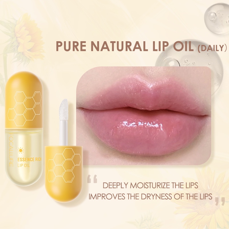 FOCALLURE Moisturizing Lip Gloss Natural Lip Oil / LIP OIL / LIP GLOSS - PELEMBAB BIBIR FOCALLURE
