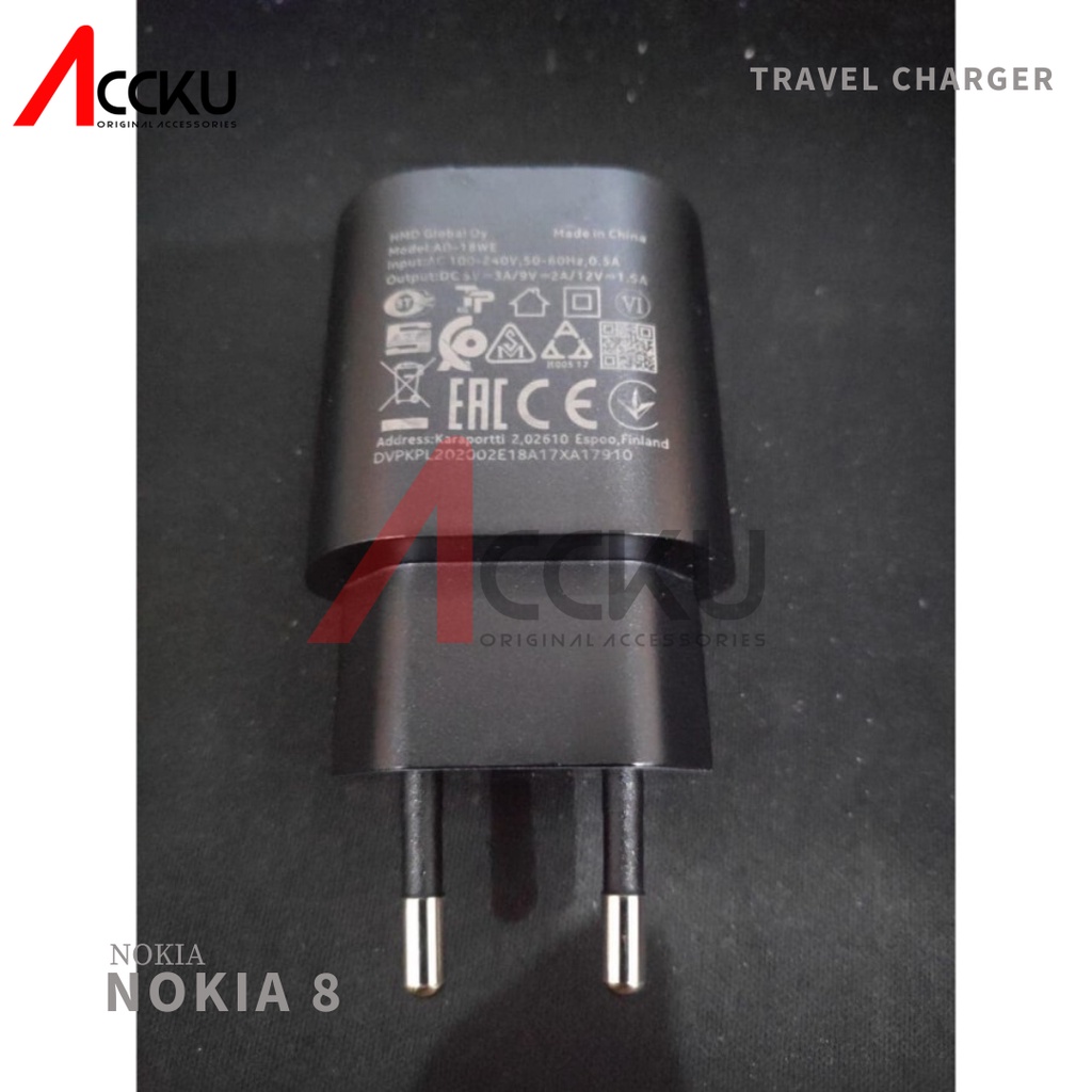 ChargerNokia 8 Original 100% Charger Nokia Micro USB Charger Nokia 18 Watt