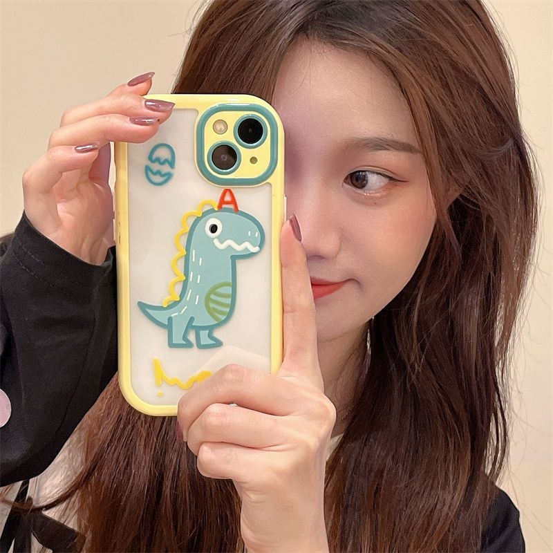 Soft Case Silikon Transparan Motif Print Dinosaurus &amp; Kelinci Untuk IPhone 12 13 14 11 Pro Max X Xs Max Xr Ggdf