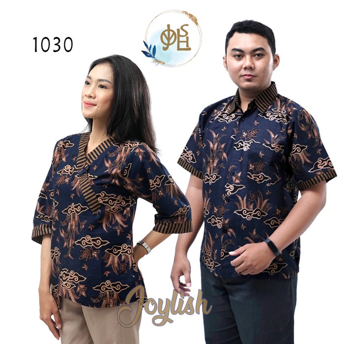 Couple Batik 1030 Baju Couple Batik Variasi Mega Mendung Modern - Kemeja Blus Kelua
