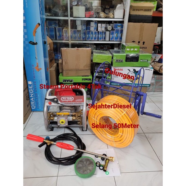 Steam Portable  Power Sprayer 4Tak  PRO-QUIP QPS435+Selang 50Meter+Gulungan Selang