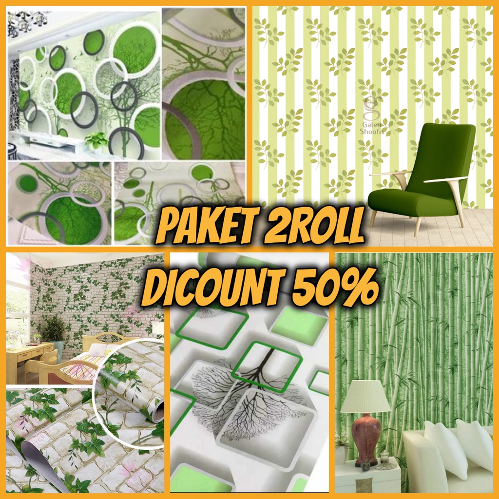TERMURAH PAKET Wallpaper 2 ROLL Stiker Dinding Motif Dan Karakter Premium Quality MOTIF ALL