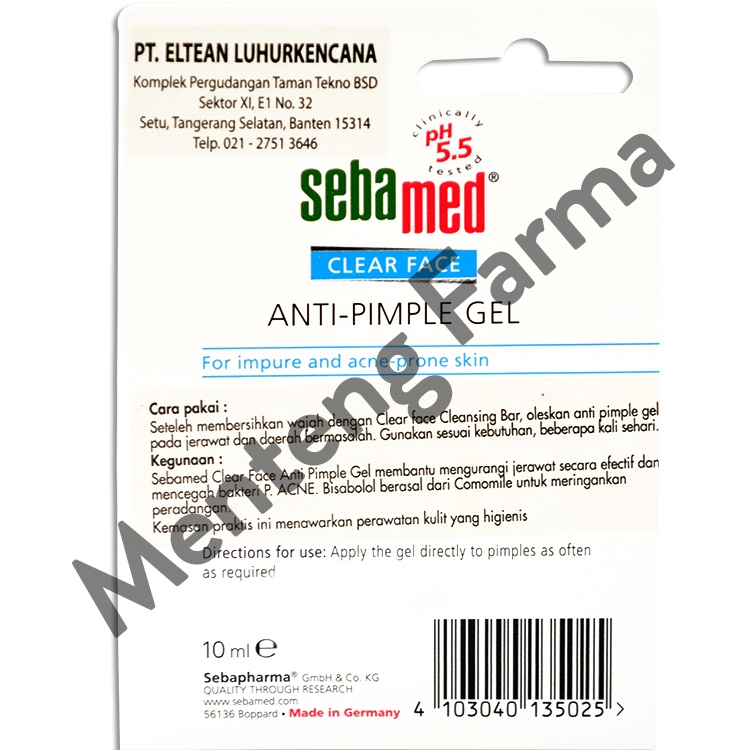 Sebamed Clear Face Anti Pimple Gel 10 ML - Gel Obat Jerawat dan Komedo