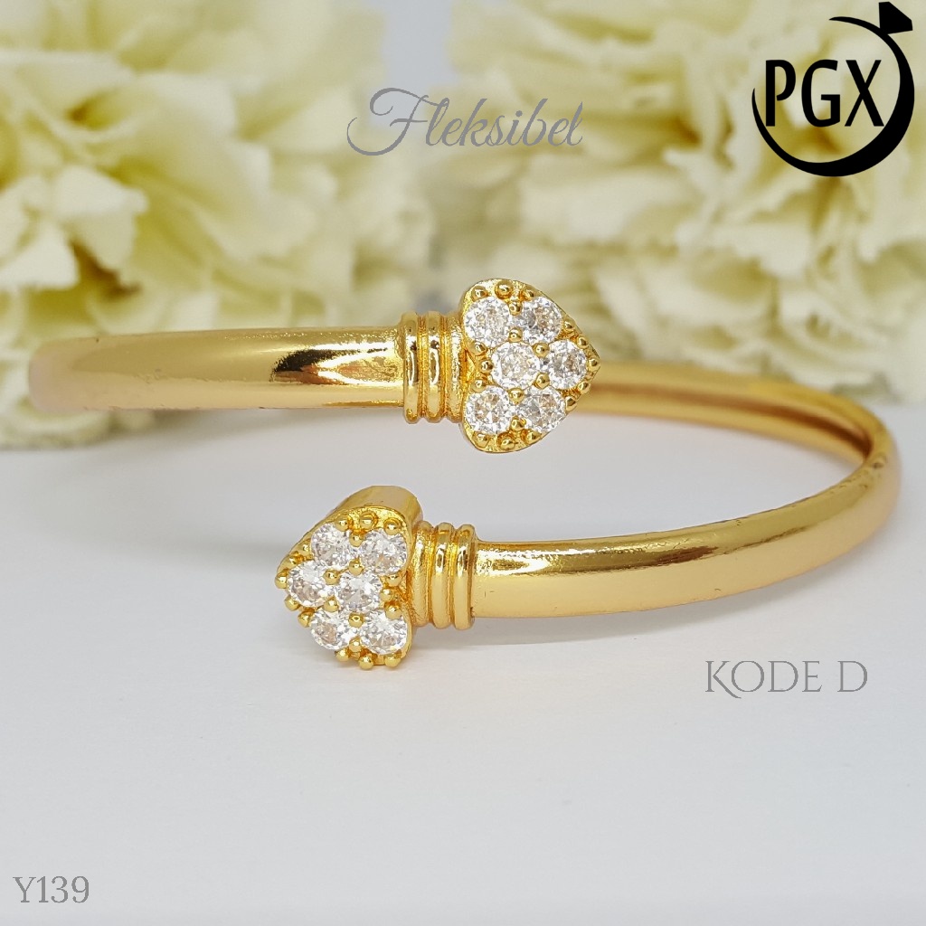 PGX Gelang Xuping Wanita Bangkok Bangle Aksesoris Perhiasan Lapis Emas - Y139
