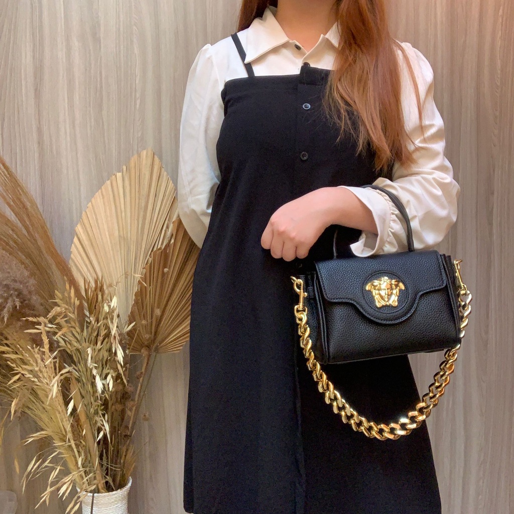 (20 CM) (MICROCHIP) LUXY LX2273 TAS HANDBAG WANITA LA MEDUSA BAG SMALL FULLSET WITH BOX KUALITAS VIP PLATINUM 1:1