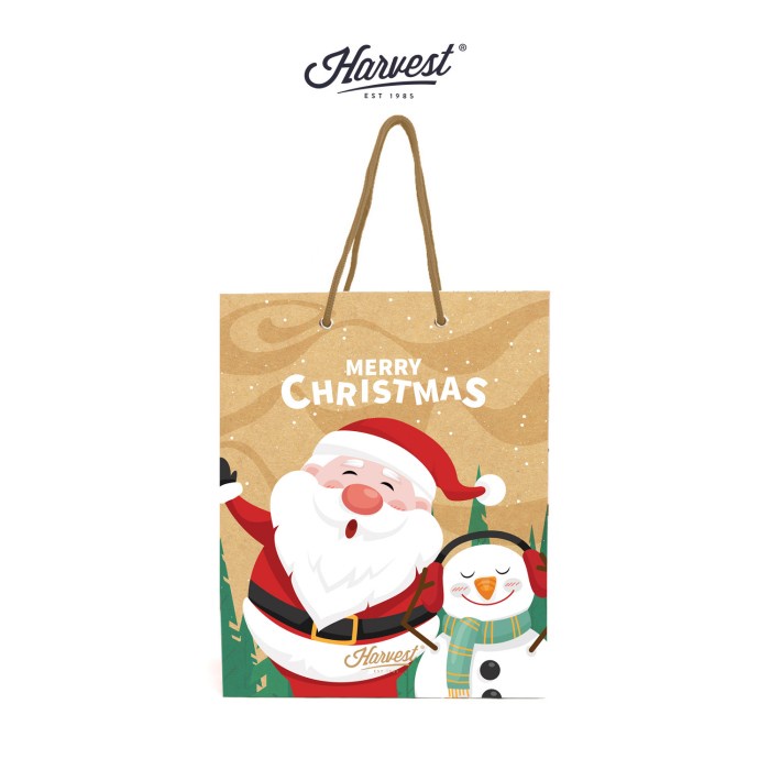 

Paper Bag Natal / Christmas Harvest Merry Xmas (M) - Santa & Snow