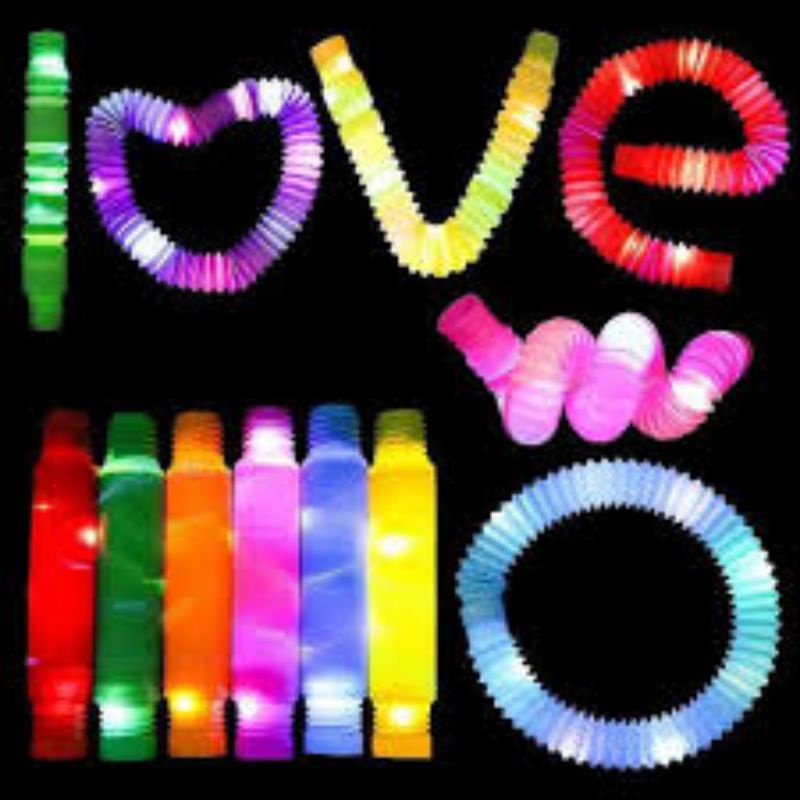 Light Pop Tubes LED Fidget Pop Tube Sensory Toys Mainan Anak Murah