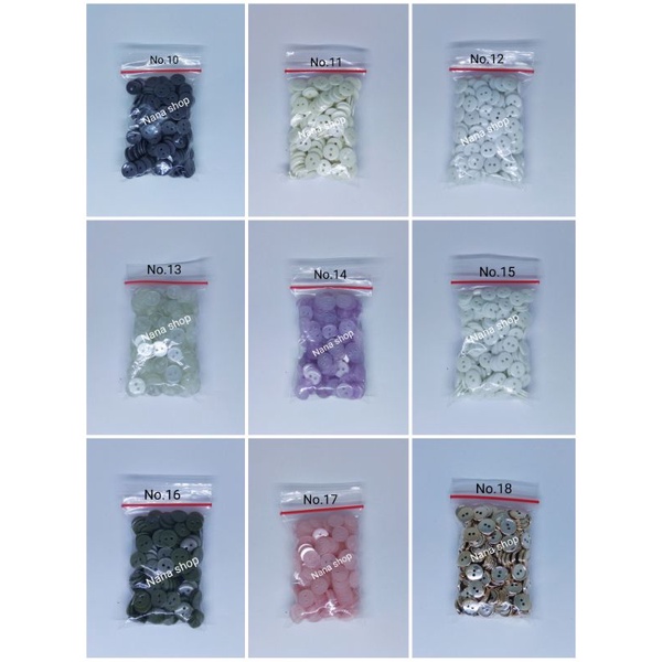 Kancing baju lubang 2 kacing 11mm/12mm/13mm/14mm/15mm/16mm/18mm kancing kemeja
