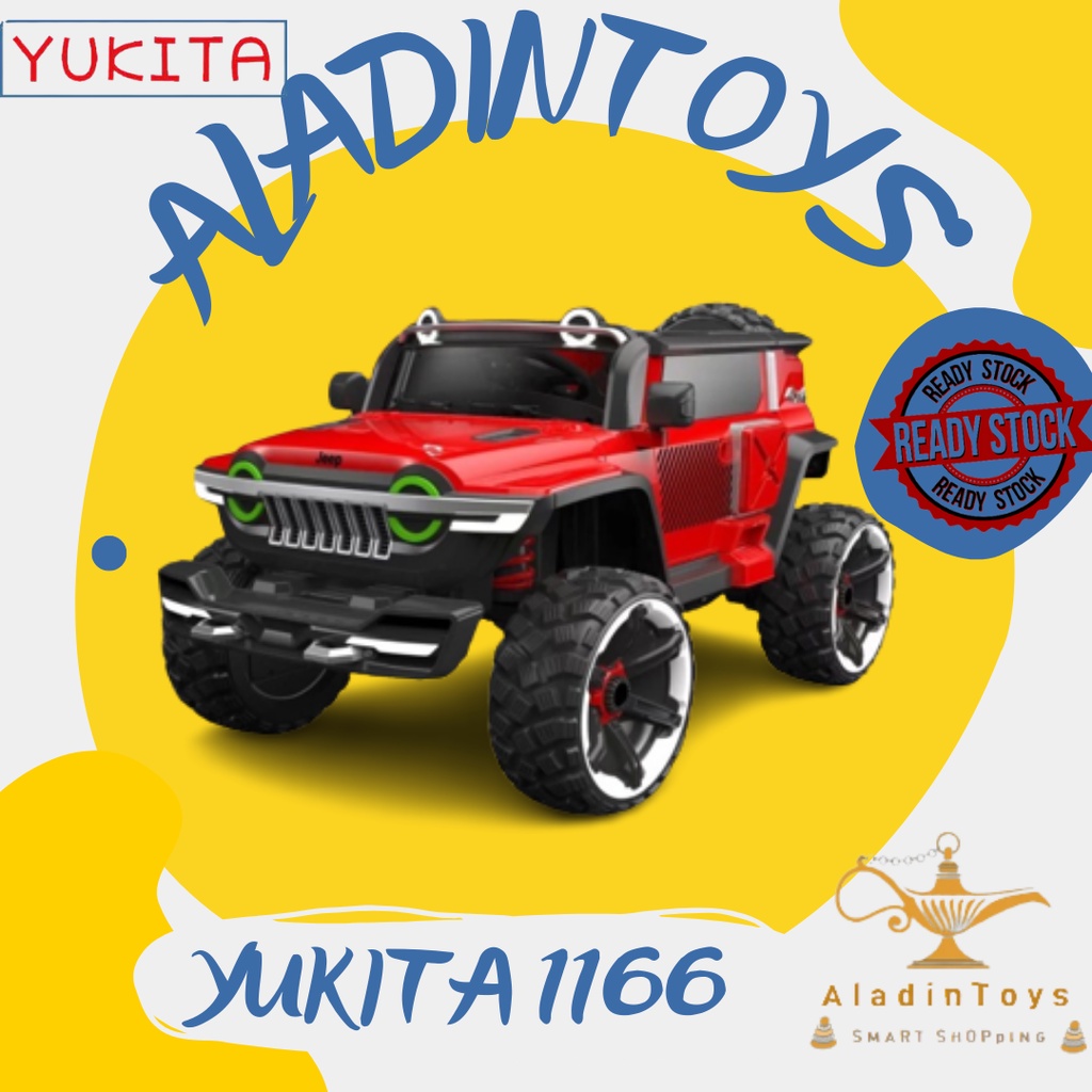 Mainan/Maenan tunggang mobil remot Anak Mobil Aki JEEP TANKER - YUKITA 1166