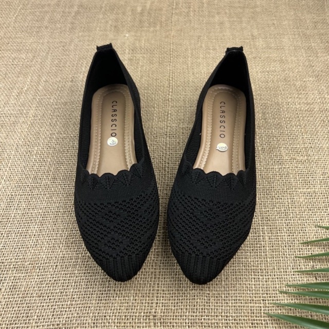 MARASYAFFA - SEPATU FLAT WANITA RAJUT IMPORT BK02