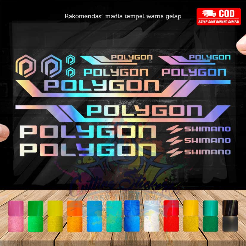 Cutting Stiker Polygon Set Dewasa Variasi Sepeda Sticker Frame Aksesoris Body Style Lipat Keren Decal Striping Bike Road Fixie Mtb Balap Timbul Universal Murah Reflective Nyala Tahan Air Bodi Hologram Batang Gunung Anak Sepedah Kustom Modif