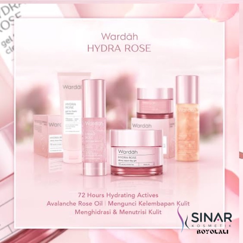 Wardah Hydra Rose - Day/Night Cream - Facial Wash - Cleanser - Toner - Serum