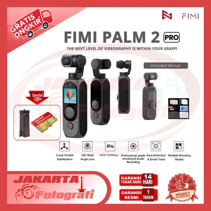[ Promo ] Fimi Palm 2 Pro 3-Axis 4K 1/2" Cmos Sensor Gimbal Pocket Camera - Drone Kamera Dan Aksesor