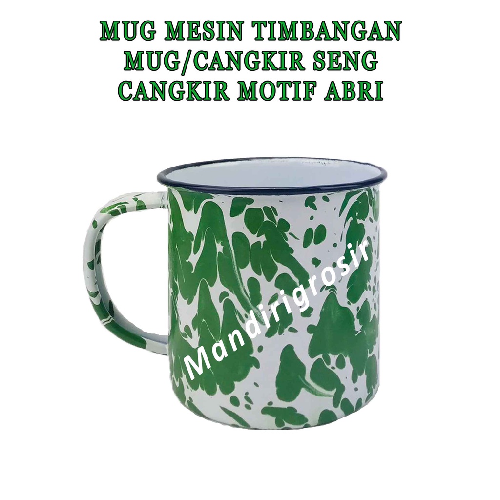 Mug Enamel * Cangkir + Tutup * Mug Loreng Jadul * Cangkir Seng Bercorak