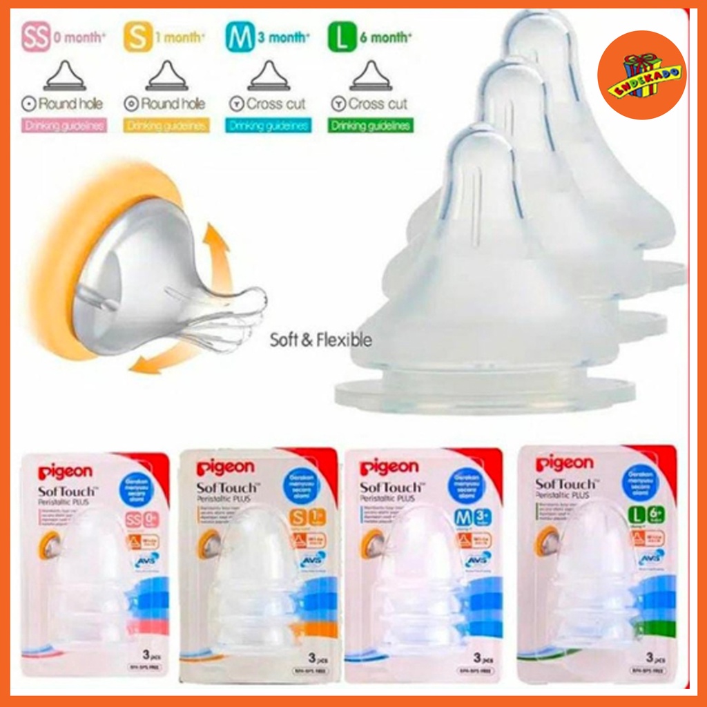 Pigeon Soft Touch Peristaltic Plus Nipple 3pc