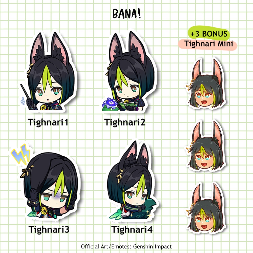 

Stiker Pack TIGNARI Genshin Impact Sticker Vinyl Waterproof Bijian | BANA