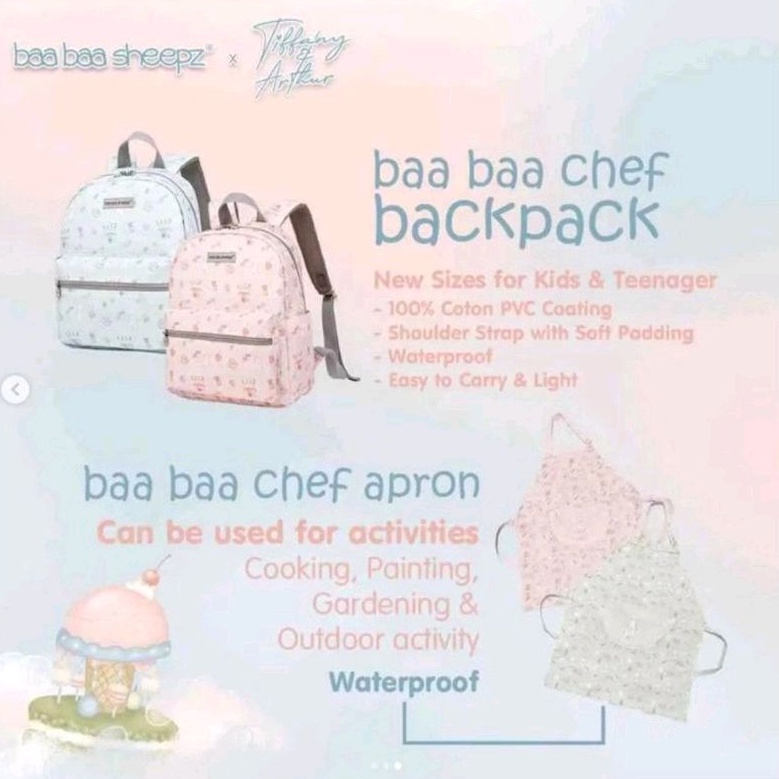 Baabaasheepz X Tiffany&amp;Arthur Backpack Chef - Tas Ransel Anak Small/Medium