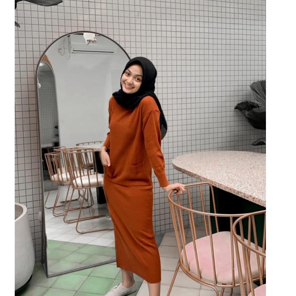 Idi7I2u--RAJUT SETELAN POCKY / Baju Setelan Rajut Wanita / One Set Rajut Pocky / Setelan Wanita Keki